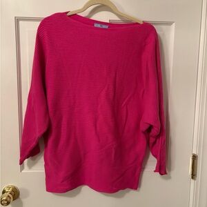 CeCe Fuchsia Ribbed Sweatshirt